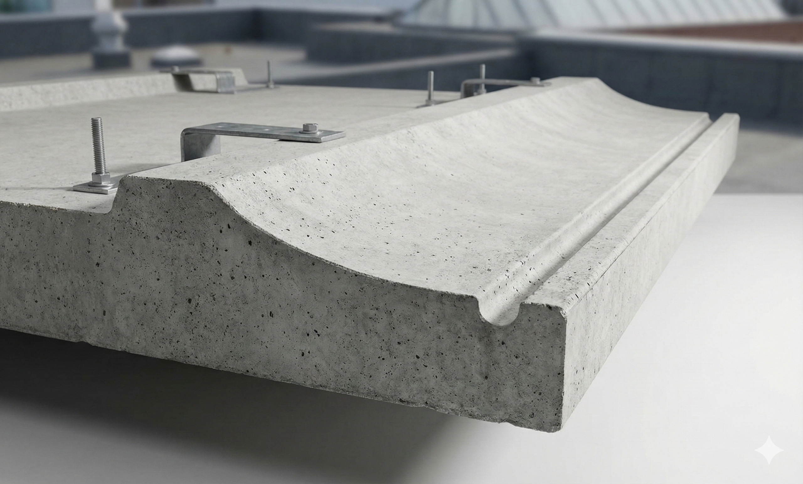 Precast concrete roof panels